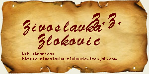 Živoslavka Zloković vizit kartica